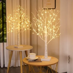 Led Birch Tree Light Warm White Artificial Twig Tree Lamp Battery Operated Indoor Home Festival Party Decorative Night Light