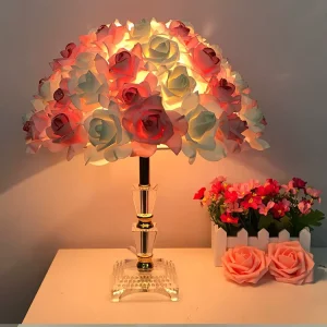 Led Desk Lamp Night Light European Table Lamp Rose Lamp Flower Led Night Light Beside Home Family Wedding Party Light Decoration