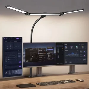 Led Desk Lamp with Clamp 24W Ultra Bright Architect LED Table Lamp for Home Office with Atmosphere Lighting Automatic Dimming