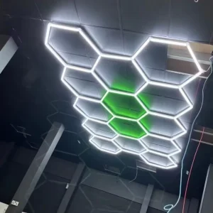 Led Garage Light Hexagon Lights Lamp Led Tube Honeycomb Ceiling Lighting for Auto Car Body Repair Led Workshop