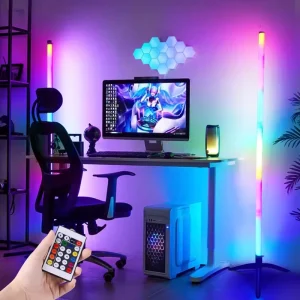 Led Home Decor Bedroom RGB Standing Lamp Smart Corner Floor Lamp Lighting Floor Light Remote APP Controlled