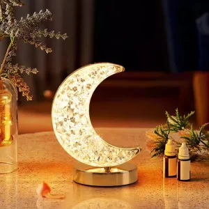 Led Night Light Atmosphere Bedside Rechargeable Touch LED Crystal Modern Stars Moon Led Table Lamp