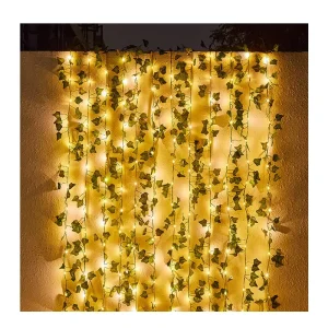 Led Outdoor Garden Decorative Lights New Maple Leaf Rattan Lights Decorative Solar Lamp String