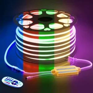 Led Strip 220v 110v Neon Led Strip RGB Led Strip Light 12V 24V Indoor Decoration Dimmable Flexible Neon Smart Neon Lights
