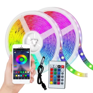 Led Strip APP or Wifi 5V Remote Controlled 5050 Smart RGB LED Strip Light Set Led Strip Light and Rgb Remote Controller