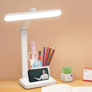 Led USB Charging Folding Table Lamp with Clock Touch Control Three level Dimming Eye protection Desk Reading Light