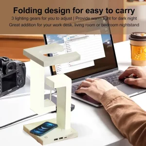 Levitating LED Table Lamp Wireless Charging 360 Rotating Magnetic Floating Warm White Dimmable Modern Home Desk Lamp CE