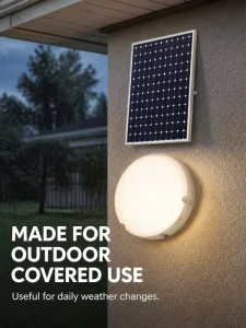 LiFePO4 Battery Solar LED Ceiling Light Auto Sensor Control Wire-Free for Corridor Aisle Stairwell