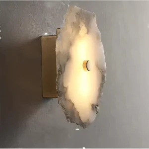 Light Luxury Designer LED Natural Marble Metal Wall Lamps Modern Dimmable Warm White Wall Sconces for Minimalist Living Room