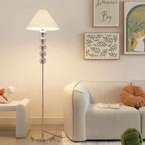Light Luxury Floor Lamp Nordic Retro Pleated Living Room Sofa Decorative Atmosphere Lamp Minimalist Eye Protecting Bedroom Bedside