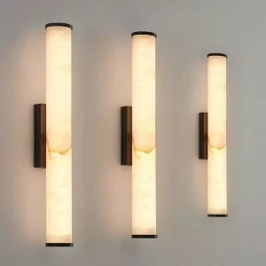Light Luxury Marble All Copper Wall Lamp Modern Living Room Lamp Designer Bedroom Headboard Long Wall Lamp