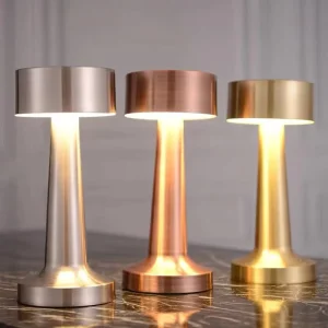 Light Luxury Rechargeable LED Table Lamp with B22 Bulb Base Flexible Design for Living Room Bedroom Study & Restaurant Use