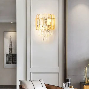 Light Luxury Wall Lamp Living Room Background Corridor Model Simple and Elegant Postmodern Bedroom Bedside Crystal
