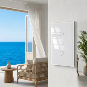 Live and Neutral or No-Neutral WiFi Smart Glass 3-Gang Light Switch for Home and Office