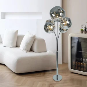Living Room Corner Modern Large Standing Floor Lamp Black Metal Fishing Arc Style Minimalist