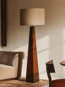 Living Room fabric drum Shade Floor Light Hotel Villa Shopping Mall wood lamp body Floor Standing Lamps