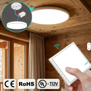 Log Cabin Wireless Light Switch Kit 10A RF433 Waterproof 1-Gang Remote Control 1000W LED Load