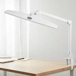 Long Arm LED Desk Lamp with Clamp Dimmable Eye Care Task Light for Office Workbench Reading Drafting