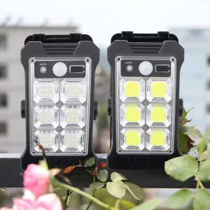 Long Lasting Solar LED Wall Light Dimmable Motion Sensor Outdoor Lamp with Strong Brightness Portable Waterproof Garden Fixture