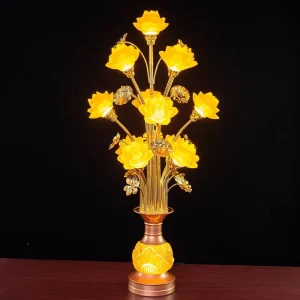 Lotus Table Lamp Buddha Lamp Colored LED Household Living Room Buddhist Temple Lamp