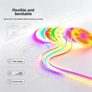Low voltage 24V COB LED Strip Light Self adhesive Flicker free Ultra bright Ra98 IP20 No Dark Areas Residential