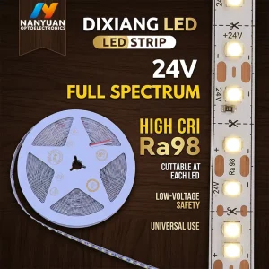 Luces Led Strip Lights Smart Strip Lights Ra98 High CRI Full Spectrum LED Strip 24V 120LEDs m 8mm 12W m Led Lights DDID