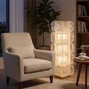 Lush Glass Tower Floor Lamp Source Modern Luxury Standing Lamp Decorative Floor Lamp for Living Room Hotel Lobby Reception