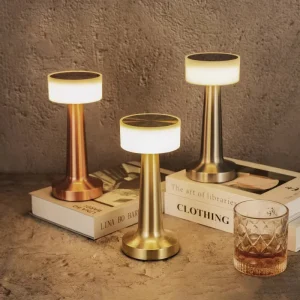 Luxury 3-Color Steppless Dimming LED Desk Lamp Rechargeable USB Charging Cordless Table Lamp AC Powered Flexible European 5V