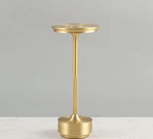 Luxury Battery Powered Aluminum E26 Side Table Lamp for Bedroom Bar & Dining Room with Modern Sleek Design and Warm Lighting