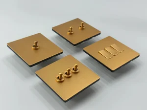Luxury Brass Toggle Wall Light Switch 1 Gang Stainless Steel Panel Electrical Hotel Switches Home Sockets