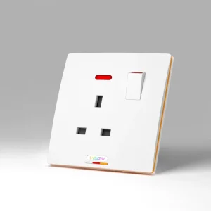 Luxury British Standard Special Ultra thin Design PC Material Panel Wall Light Switch and 13A UK Wall Switch Socket