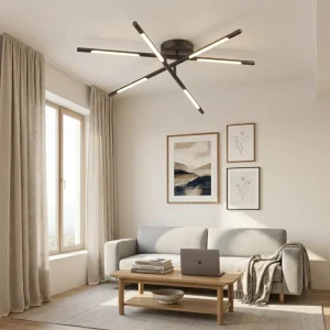 Luxury Ceiling Lamp PC Led Ceiling Lights Bedroom Creative Ceiling Lamp Living Room Iron Surface Mounted Modern Black 2700 6500k