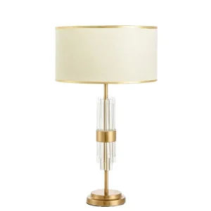 Luxury Creative Iron Crystal Table Lamp AC Powered Modern Style American Simple Light for Living Room Bedroom