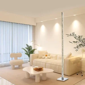 Luxury Crystal Modern LED Standing Floor Lamp for Hotel Villa Living Room and Bedroom