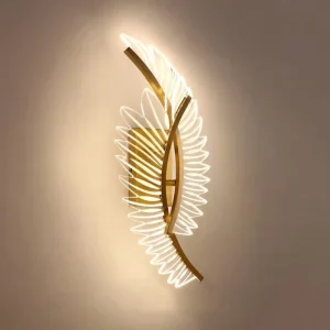 Luxury Double Feather Wall Lamp Modern Creative Light for Bedroom and Living Room Decor