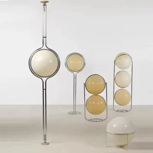 Luxury High Quality E27 Contemporary Opal Ball LED Floor Lamp Adjustable Height Glass Shade Bauhaus for Warehouse Use