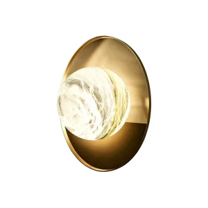 Luxury Iron Bedside Lamp Bedroom Modern Minimalist Decorative Wall Light Living Natural Marble Spherical Wall Lamp LED 3000K