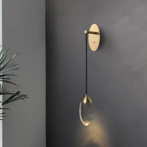 Luxury K9 Crystal Bedroom Wall Lamp Modern Minimalist Water Drop Glass Art Living LED Decorative Wall Light