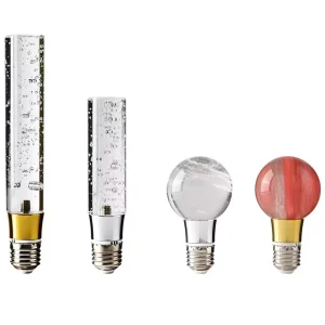 Luxury LED Crystal Glass Bubble Bulb E26 E27 Base AC Power Dimmable 3500K Warm White 3 Year Warranty CRI80 50000 Residential