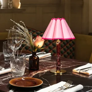 Luxury Marble Rechargeable LED Table Lamp with Flexible Design Touch Control Adjustable Wireless