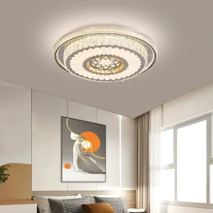 Luxury Middle Bedroom Ceiling Light Crystal LED Eye Caring Dimmable Home Light for Wedding Banquet Hall Villa Hotel Decor