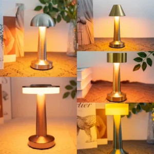 Luxury Modern Cordless Small Table Lamp for Bar Restaurant Rechargeable USB Touch Dimming 3 Light Color Night Light