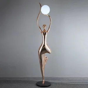 Luxury Modern LED Floor Lamp Glass Shade E27 Base Ra90 AC85-265V 3000K Warm White Light Easy Installation Hotel Lobby Mall