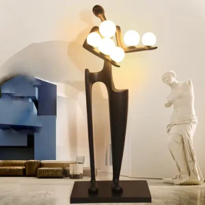Luxury Modern LED Floor Lamp with E27 Base for Hotel Lobby and Mall Lighting