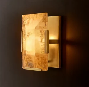 Luxury Modern Simple Calcite Wall Lamp Indoor Living Room Decor Light Dining Room Stone Brass Sconces Wall Lights Kitchen