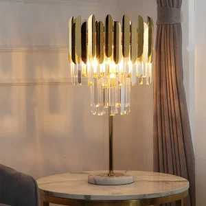 Luxury Modern Table Lamps with Flexible Features Golden Snooker Theme Crystal Decorative Accent E14 Bulb Base AC Power Supply