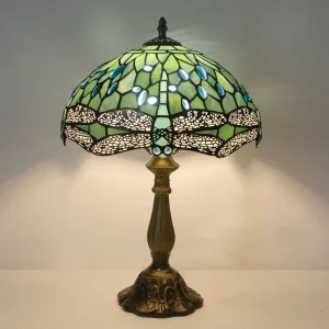 Luxury Modern Tiffan Desk Flower Lamp 12 Inch Width 30cm Handmade Eco Friendly LED Glass Metal Stained Glass AC Power Supply