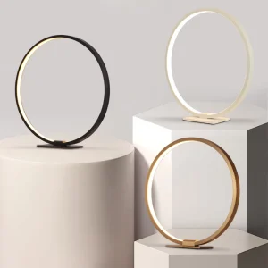 Luxury Ring Table Lamp Desk Light Reading LED Dimmable Touch Control Bedroom Office Study Home Hotel Eye Caring Indoor Lighting