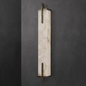 Luxury Solid Copper Natural Alabaster Wall Lamp for Living Room TV Background Modern Bedside Light for Master Bedroom Villa