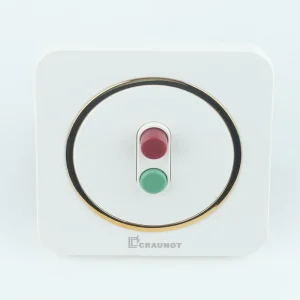 Luxury White Gold Frame 1 Gang 2 Button Wall Switch Red Green Buttons for Home Appliance Control